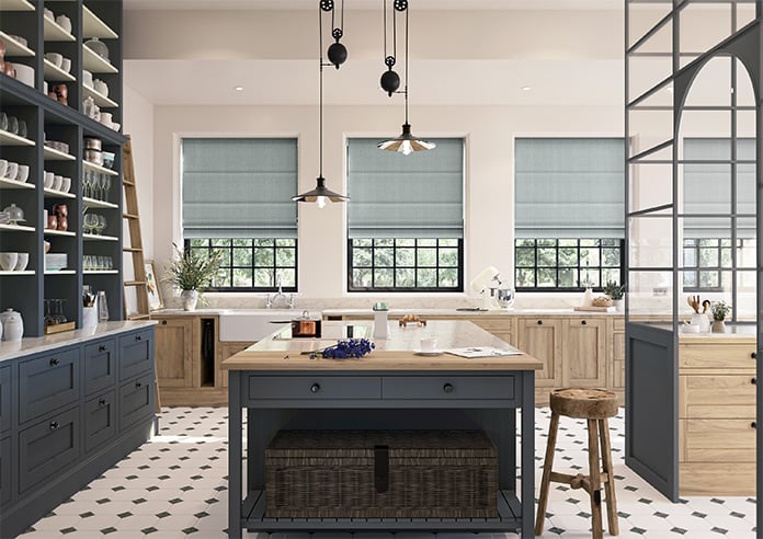 Soft Chevron, Urban Grey - Motorised Roman Blind - Image 8